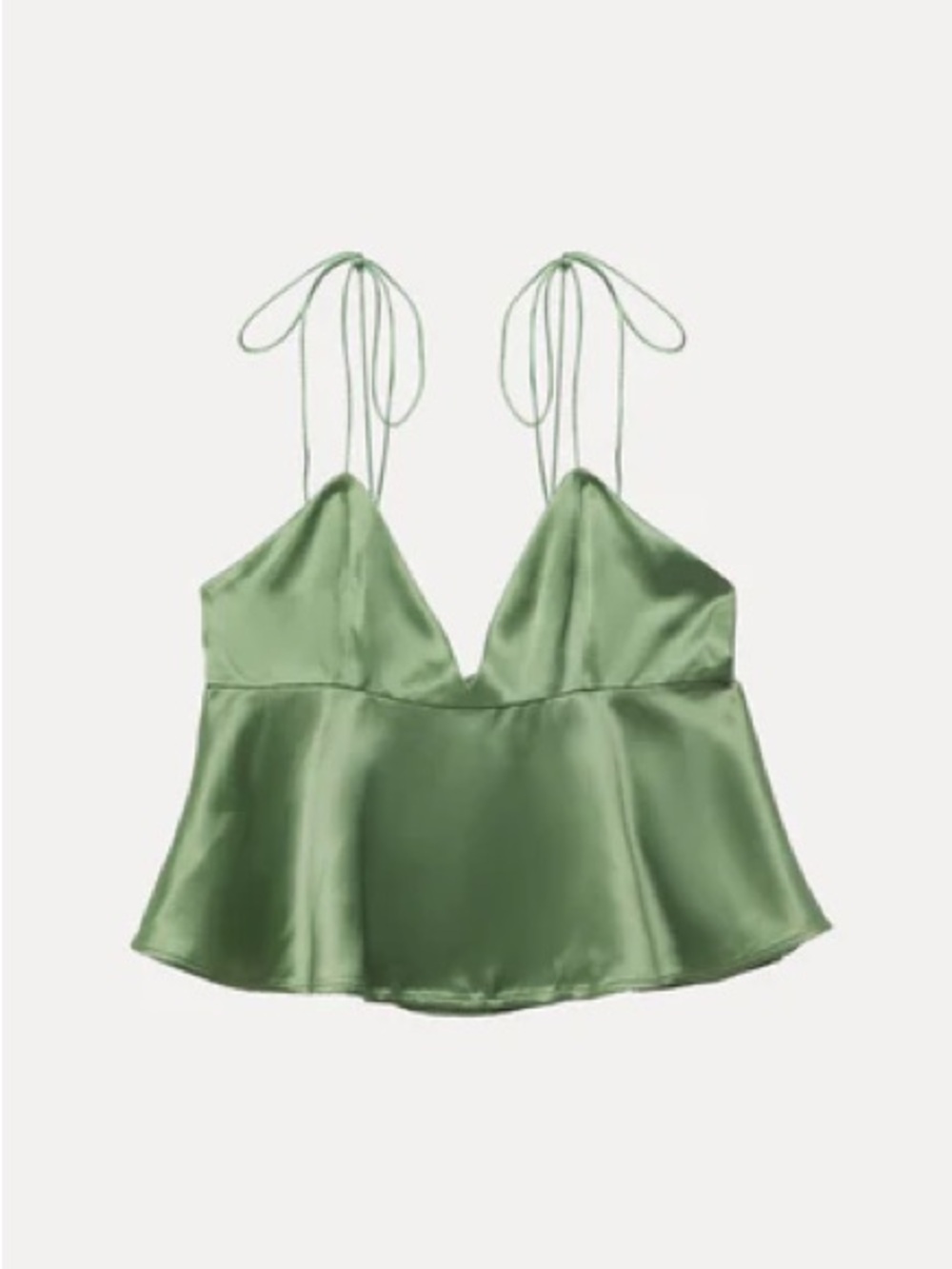 Something Navy Silky Strappy Satin Cami Top - Sage Green Medium